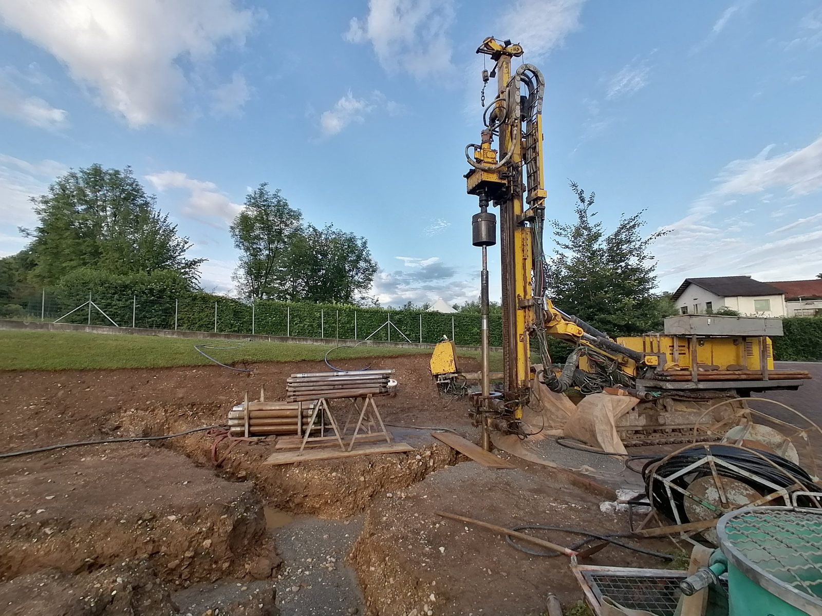 Perforazione per le sonde geotermiche in cantiere